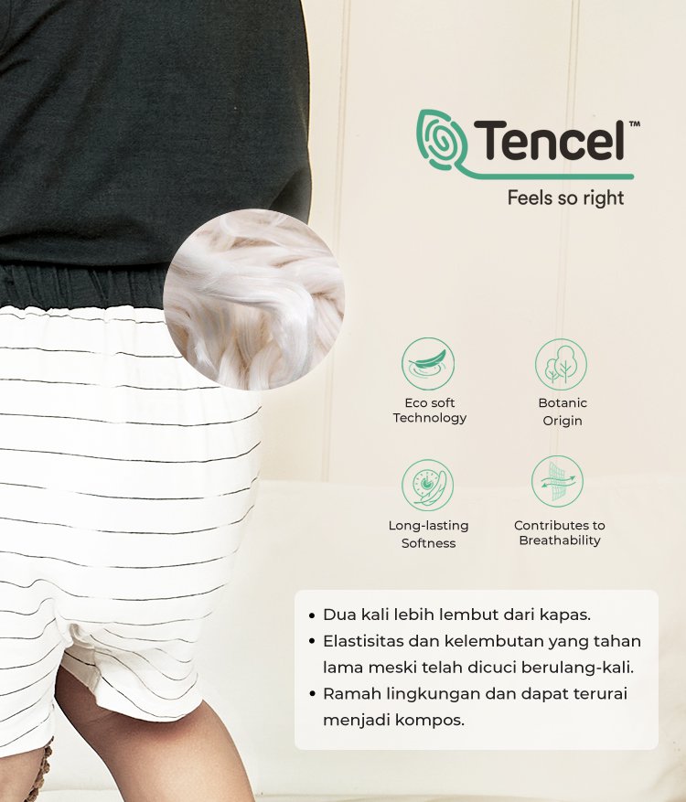 Nero Bianco Tencel™ Relax Short - Baju Bayi Lucu description image