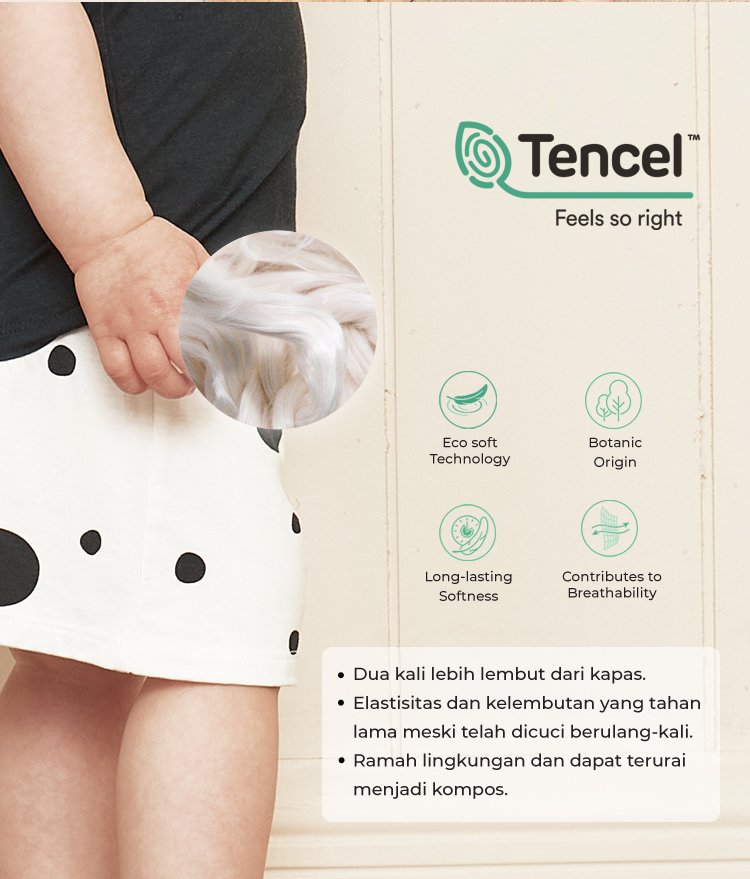 Nero Bianco Tencel™ Frill Skirt - Rok Anak | Baju Anak description image