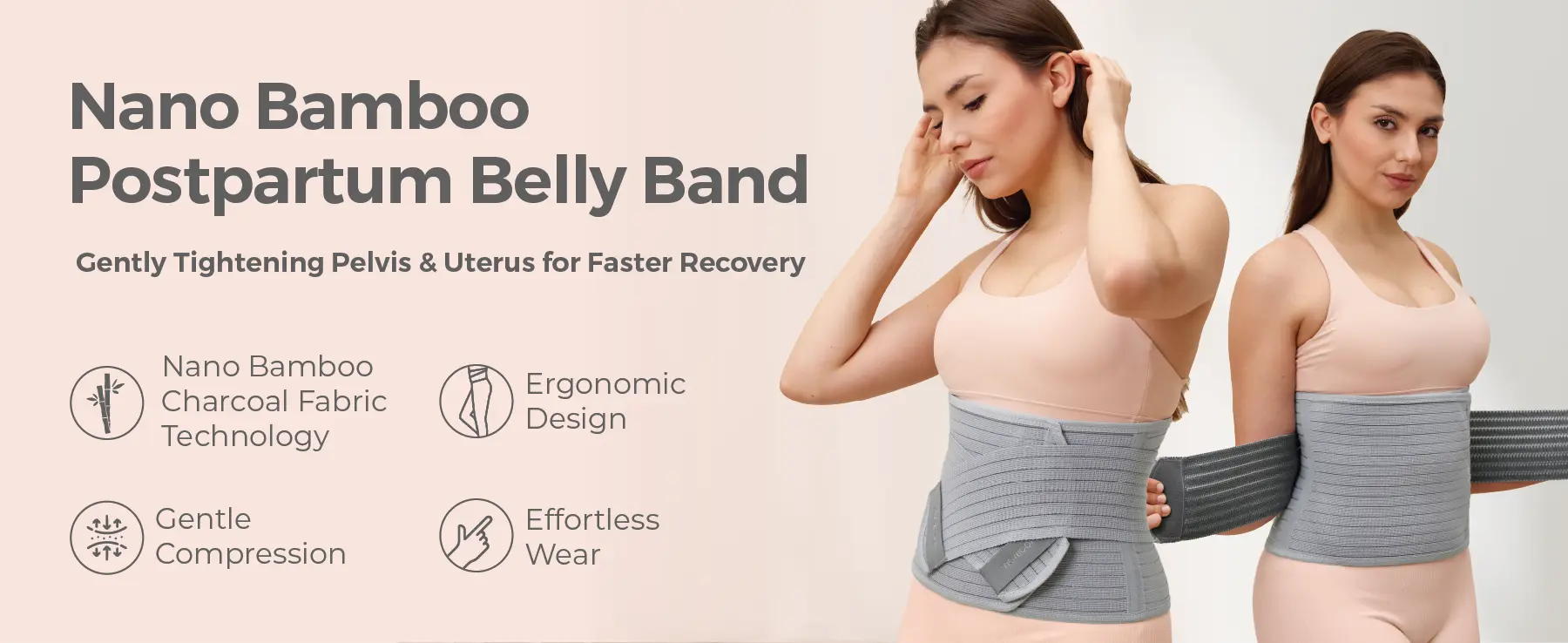 MOOIMOM Bamboo Postpartum Belly Band - Korset Setelah Melahirkan Caesar & Normal description image