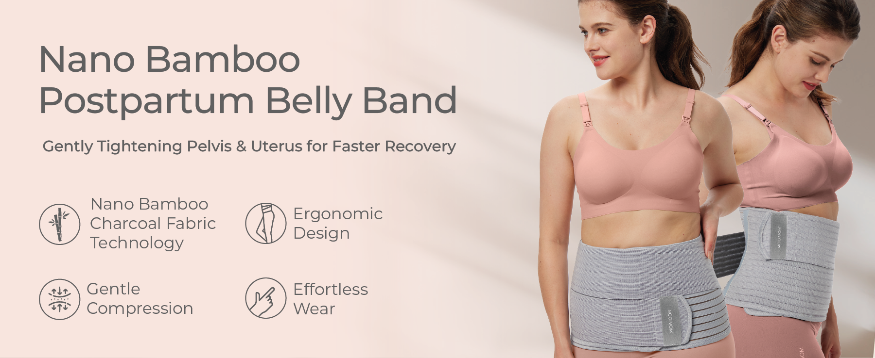 MOOIMOM Bamboo Postpartum Belly Band - Korset Pelangsing Melahirkan description image