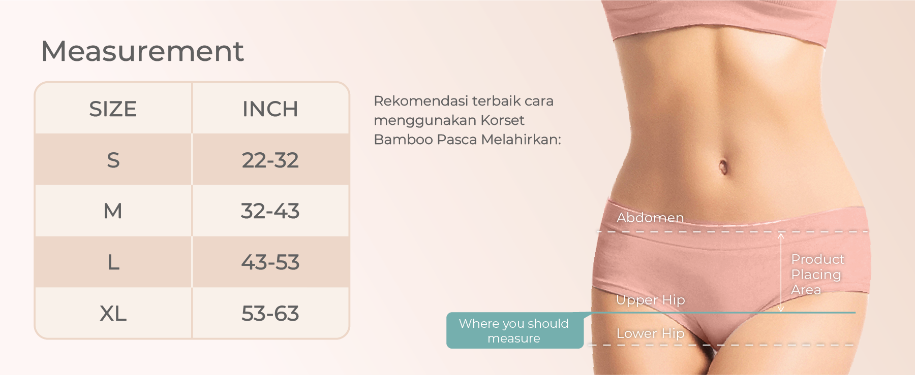 MOOIMOM Bamboo Postpartum Belly Band - Korset Pelangsing Melahirkan description image