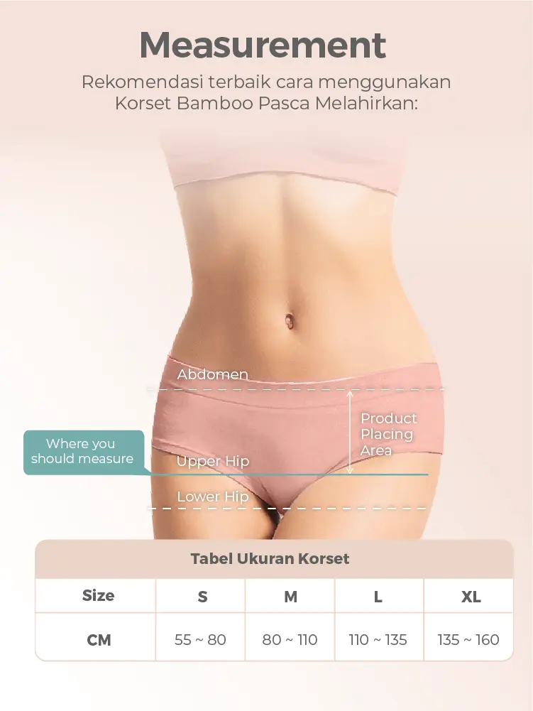 MOOIMOM Bamboo Postpartum Belly Band - Korset Setelah Melahirkan Caesar & Normal description image