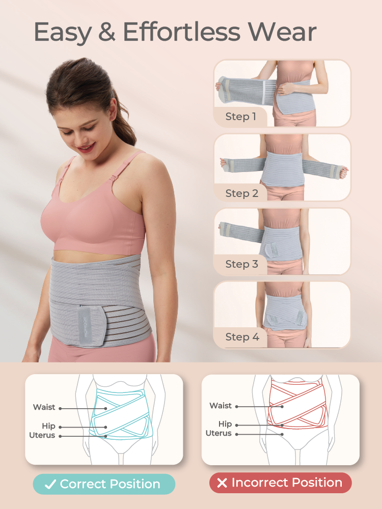 MOOIMOM Bamboo Postpartum Belly Band - Korset Pelangsing Melahirkan description image