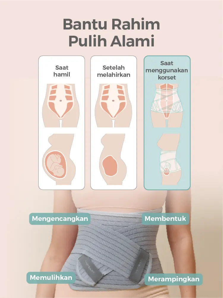 MOOIMOM Bamboo Postpartum Belly Band - Korset Setelah Melahirkan Caesar & Normal description image