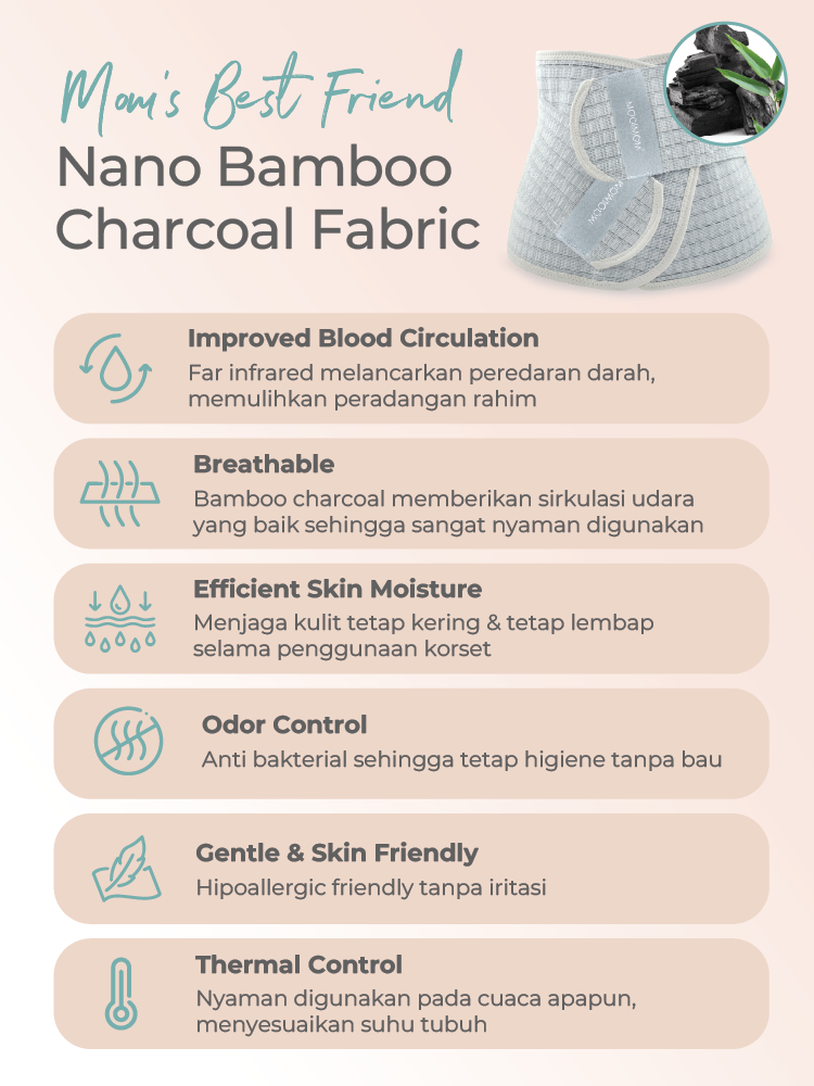 MOOIMOM Bamboo Postpartum Belly Band - Korset Pelangsing Melahirkan description image