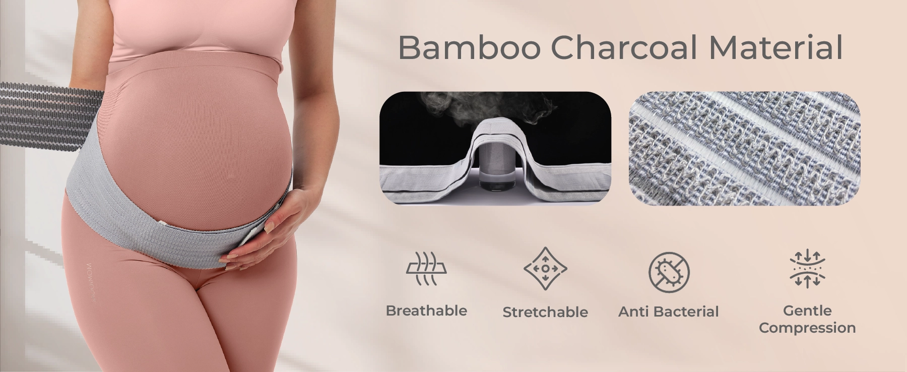 MOOIMOM Korset Hamil - Bamboo Maternity Support Belt Sabuk Penyangga Perut Hamil - Korset Hamil Nyaman description image