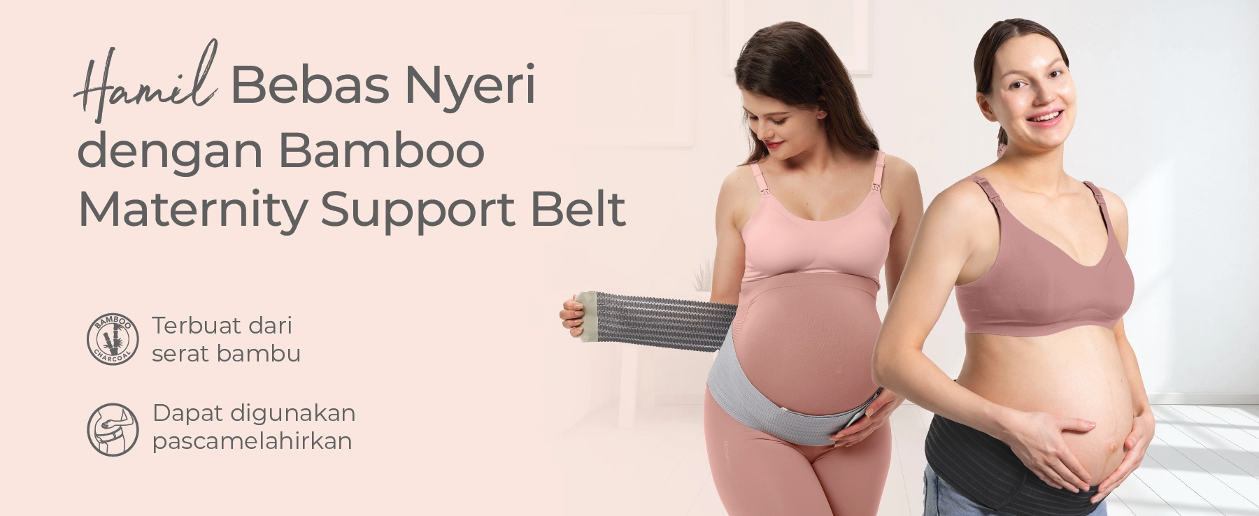 MOOIMOM Korset Hamil - Bamboo Maternity Support Belt Sabuk Penyangga Perut Hamil - Korset Hamil Nyaman description image