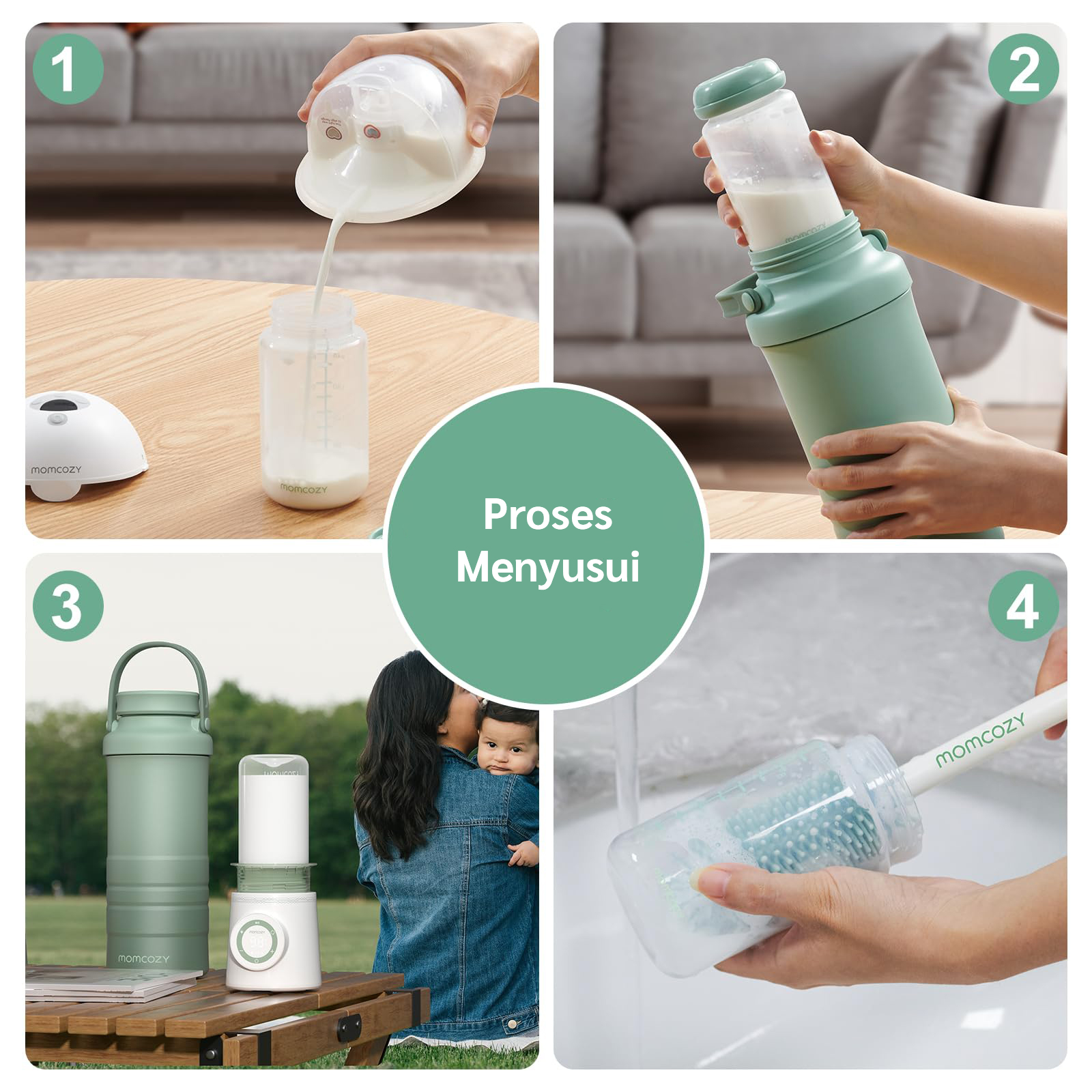 [PRE ORDER] Momcozy Portable Breast Milk Cooler for Outdoor 22oz (Green) description image