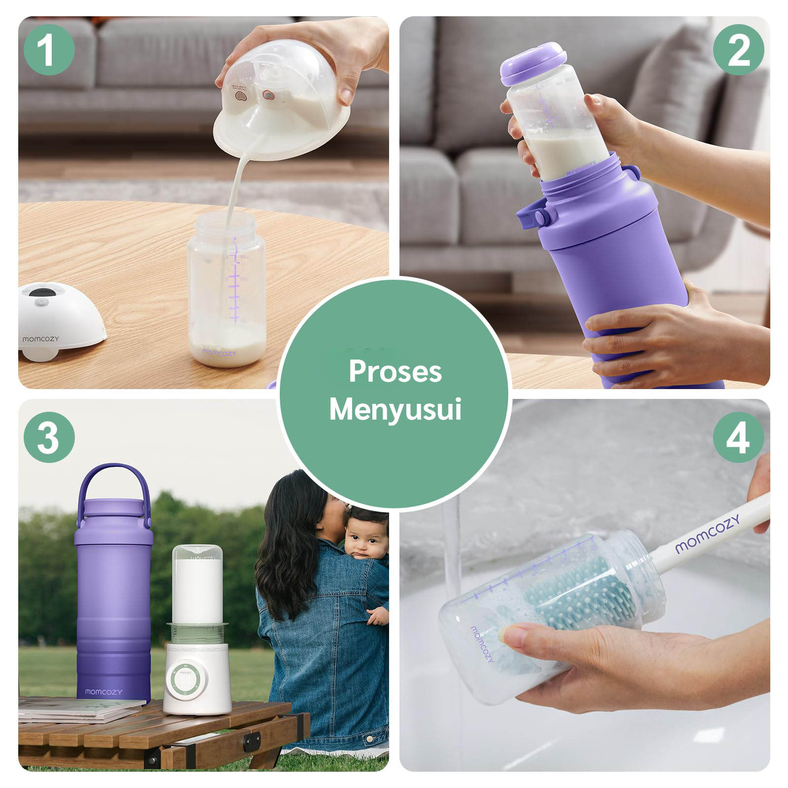[PRE ORDER] Momcozy Portable Breast Milk Cooler for Outdoor 22oz (Purple) description image
