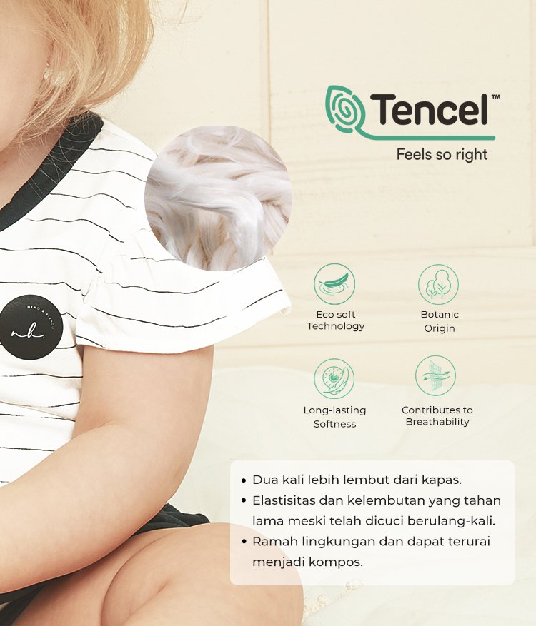 Nero Bianco Tencel™ Frill Creeper - Baju Bayi Lucu | Jumper Bayi description image