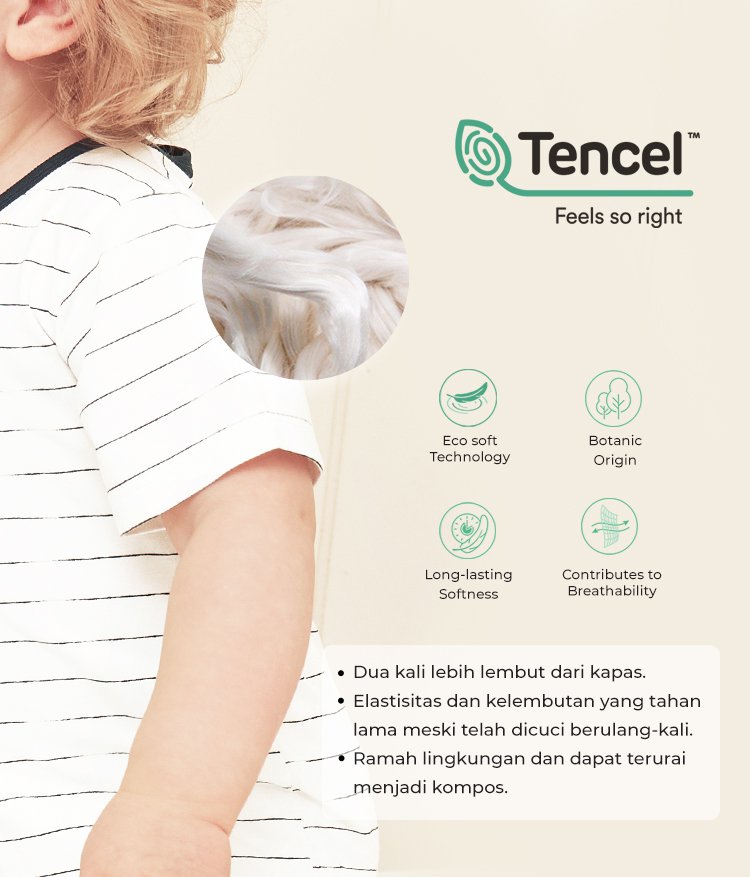 Nero Bianco Tencel™ 2 Way Zip Coverall - Baju Bayi Nyaman | Jumper Bayi description image