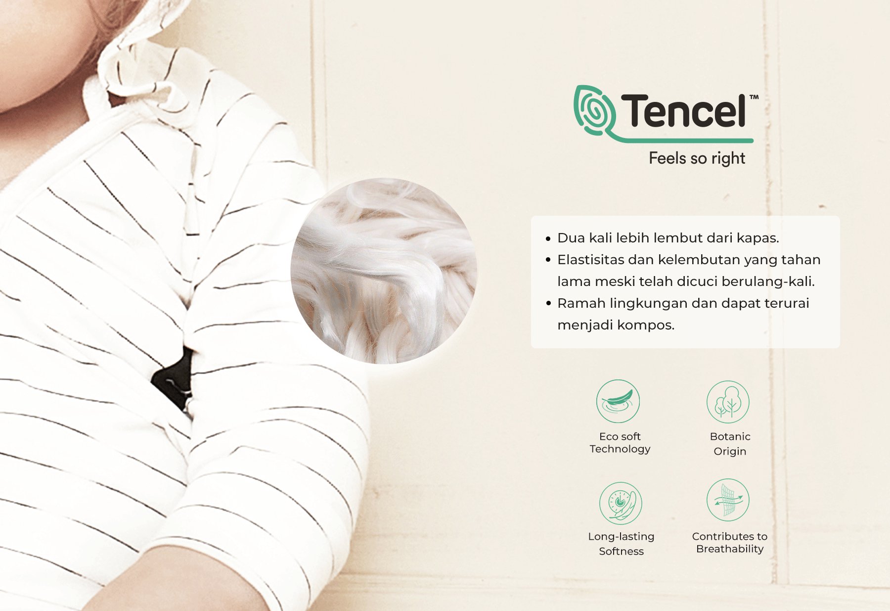 Nero Bianco Tencel™ Collar Coverall - Baju Bayi | Piyama Bayi | Sleepsuit description image