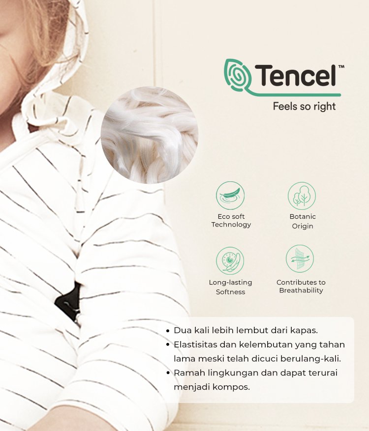 Nero Bianco Tencel™ Collar Coverall - Baju Bayi | Piyama Bayi | Sleepsuit description image