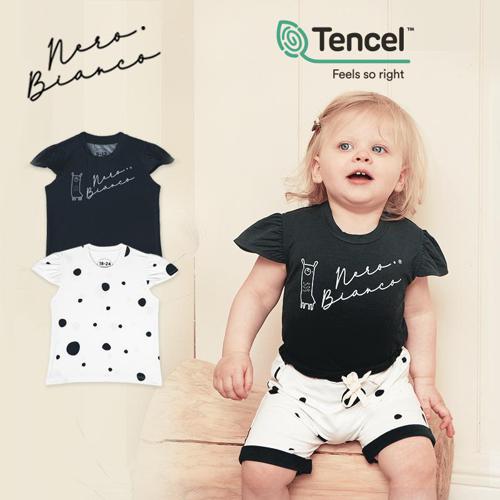 Nero Bianco Tencel™ Frill Top - Baju Bayi Lucu