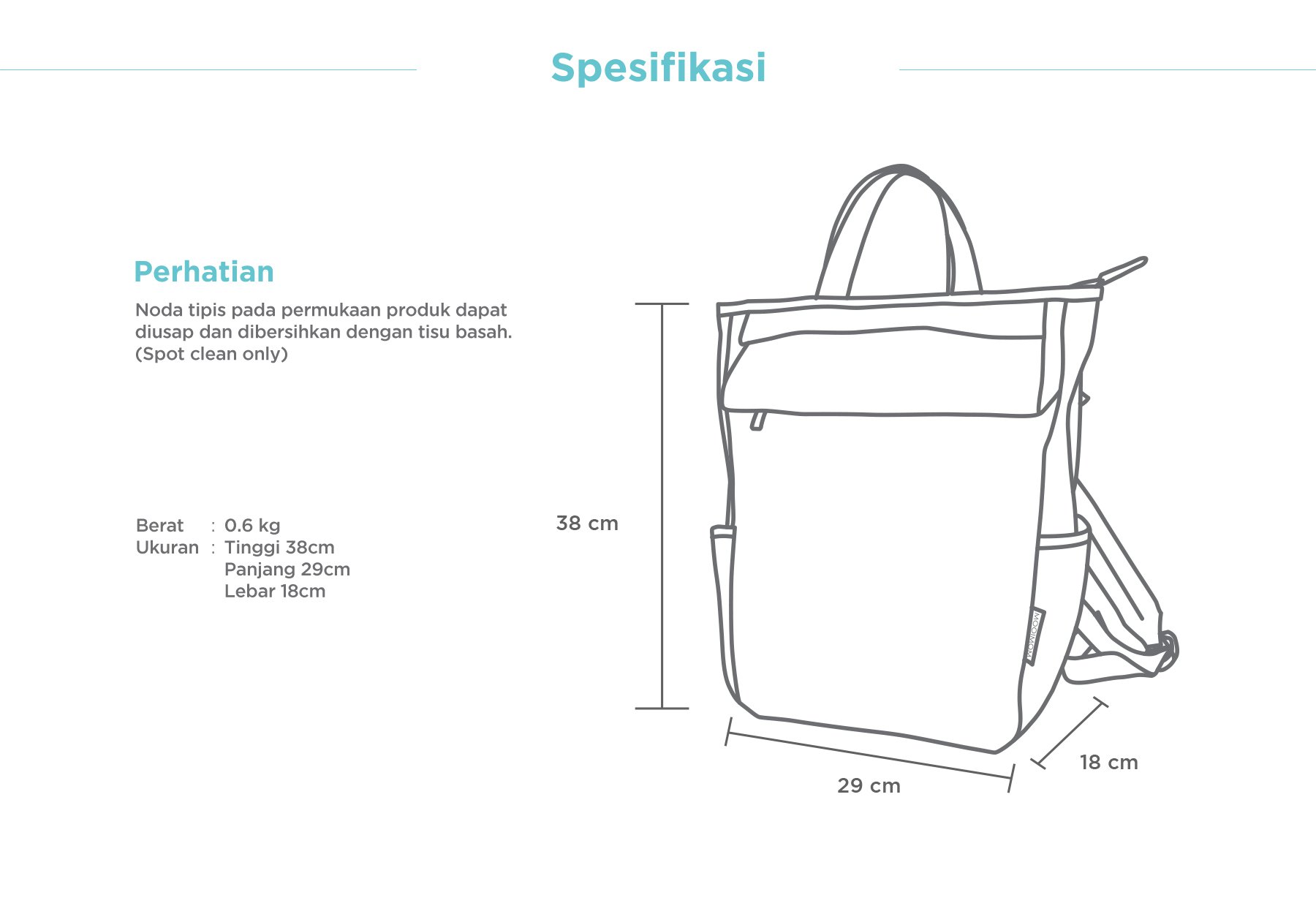 MOOIMOM Starlet Unisex Diaper Bag - Tas Perlengkapan Bayi description image