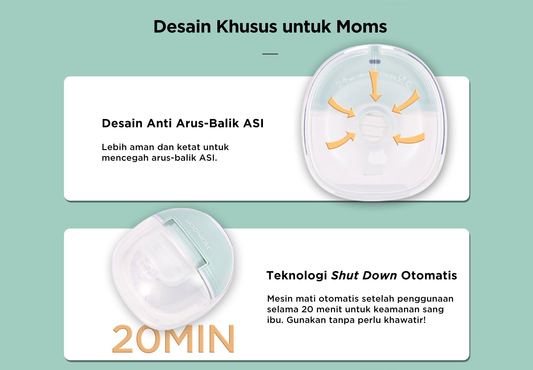 MOOIMOM Essential Breastfeeding Kit: Breast Pump M3, Storage Milk & Breastpads description image