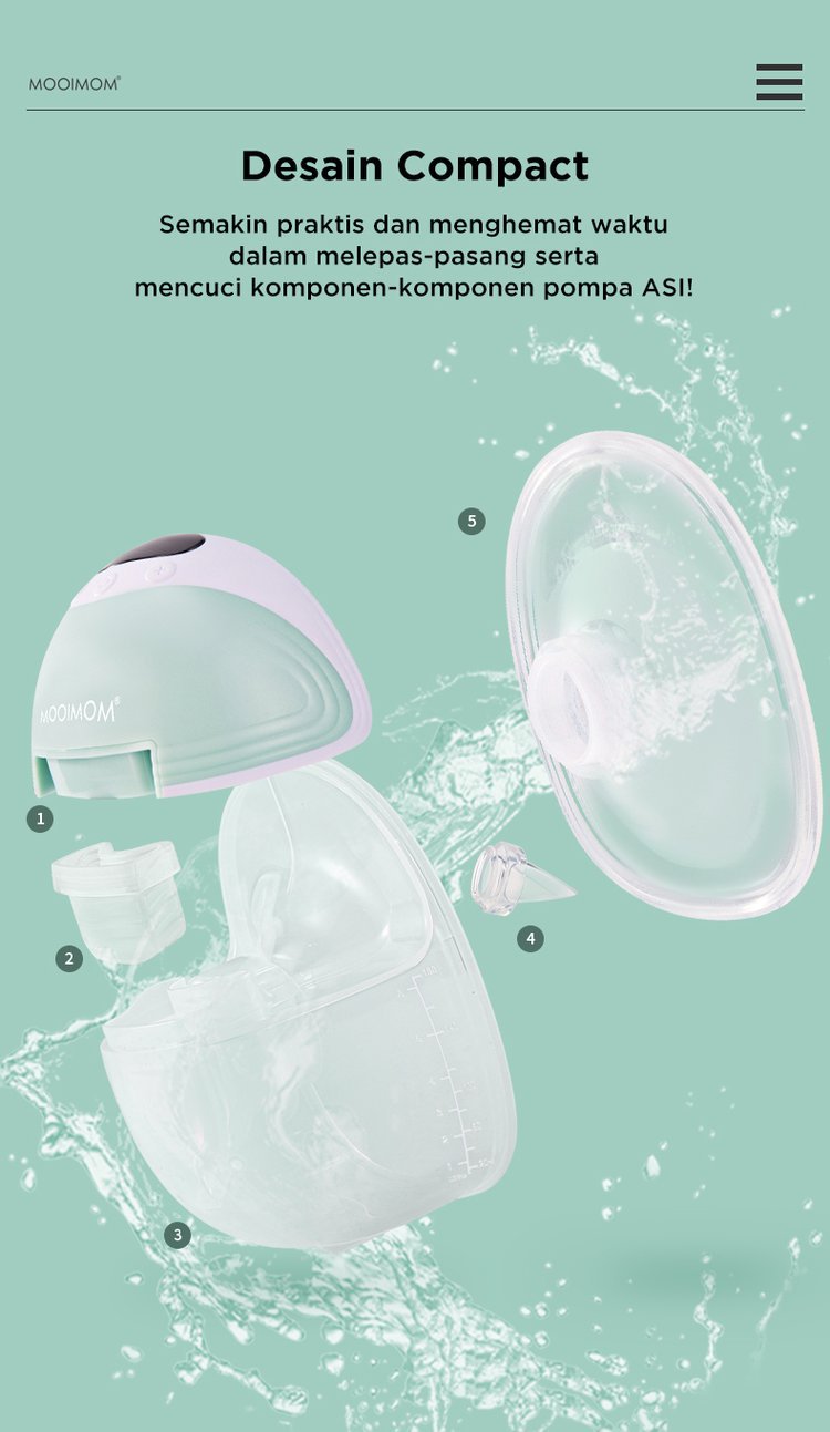 MOOIMOM Essential Breastfeeding Kit: Breast Pump M3, Storage Milk & Breastpads description image