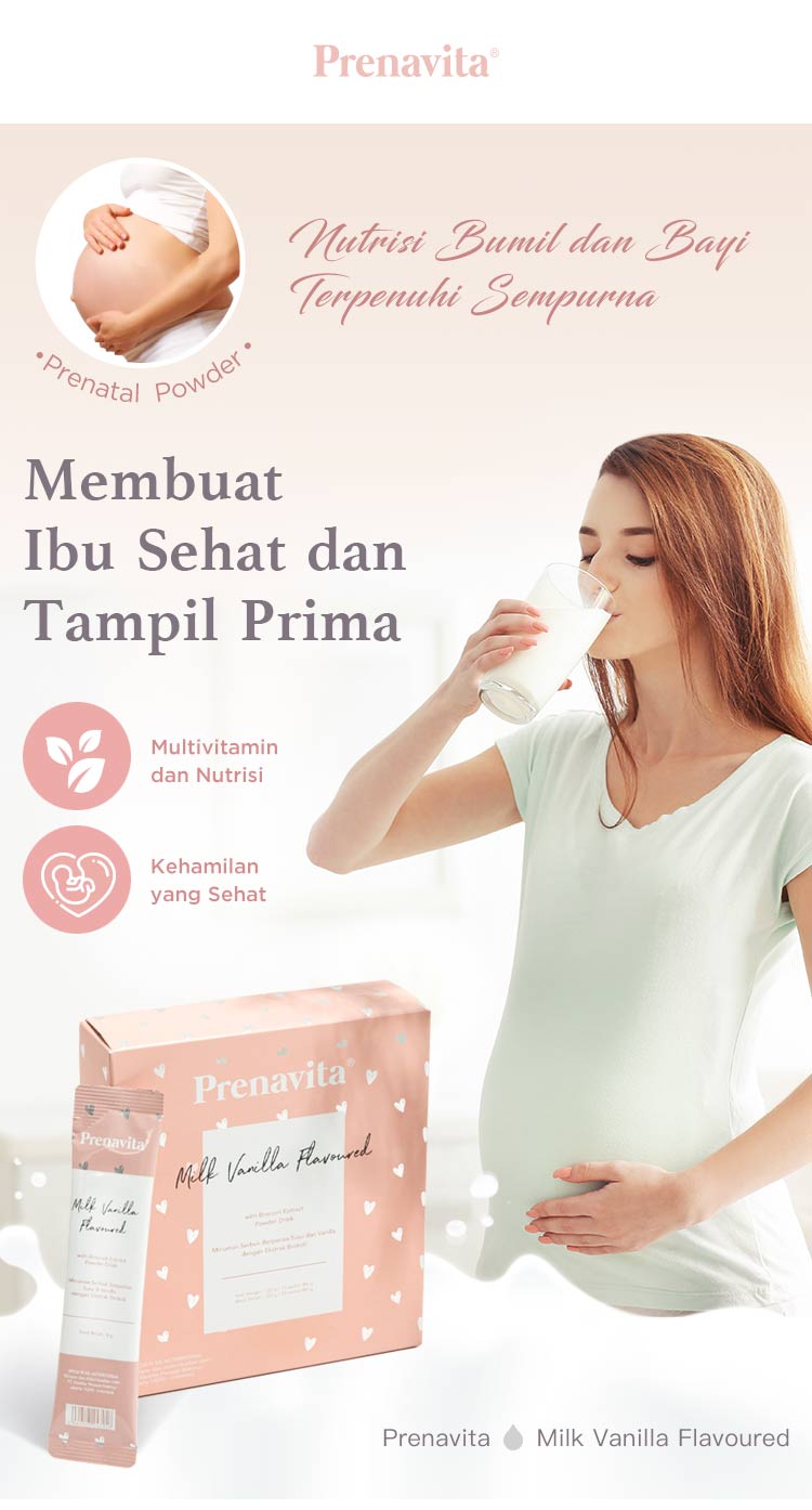 Prenavita Health Drink Milk Vanilla Flavoured - Minuman Nutrisi Kehamilan (15pcs) description image