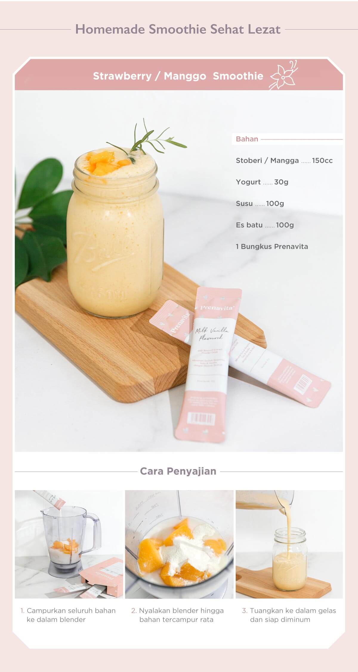 Prenavita Health Drink Milk Vanilla Flavoured Sachet - Minuman Nutrisi Kehamilan (2pcs) description image