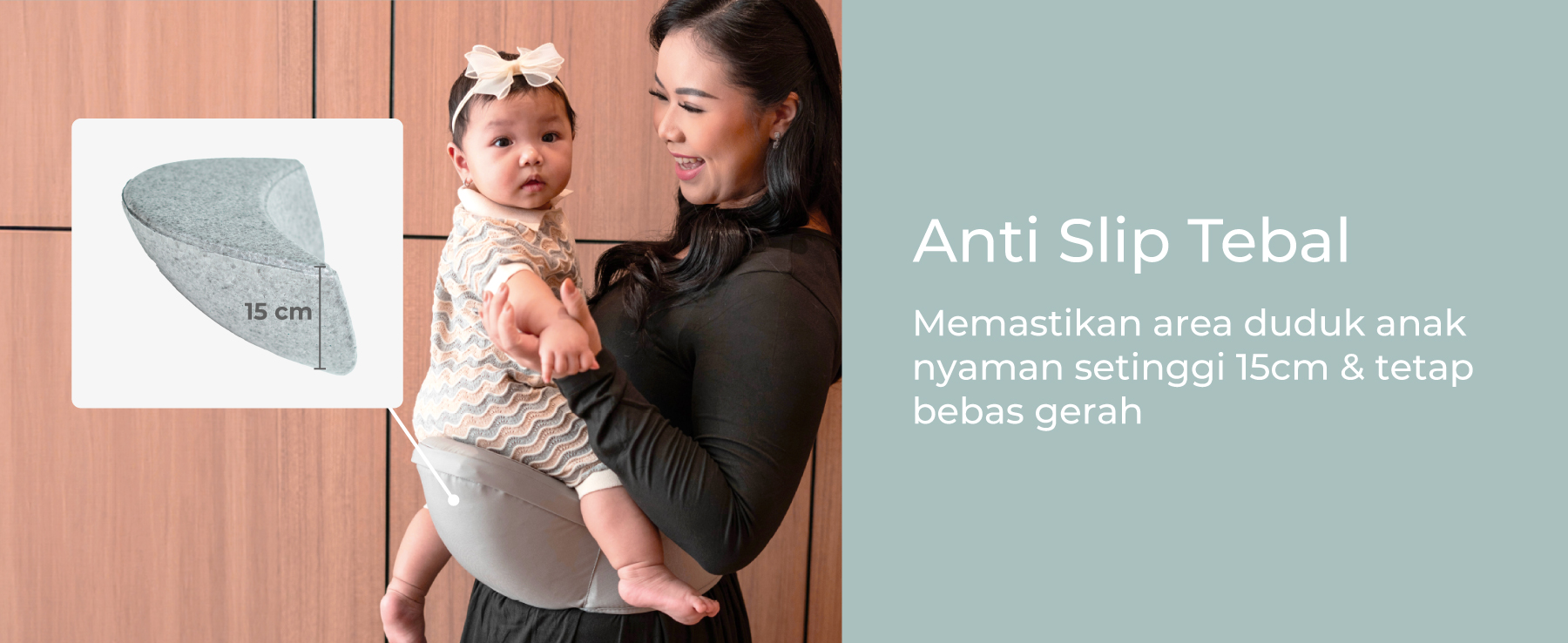 MOOIMOM Lightweight Hipseat Carrier - Gendongan Bayi description image