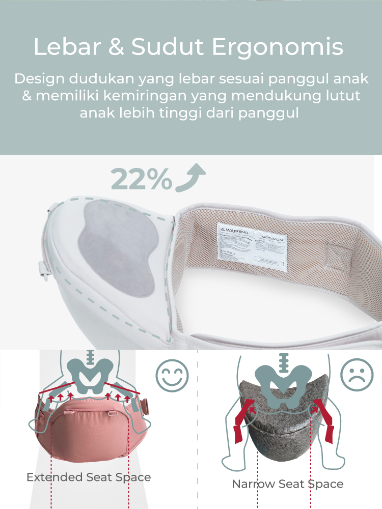 MOOIMOM Lightweight Hipseat Carrier - Gendongan Bayi description image