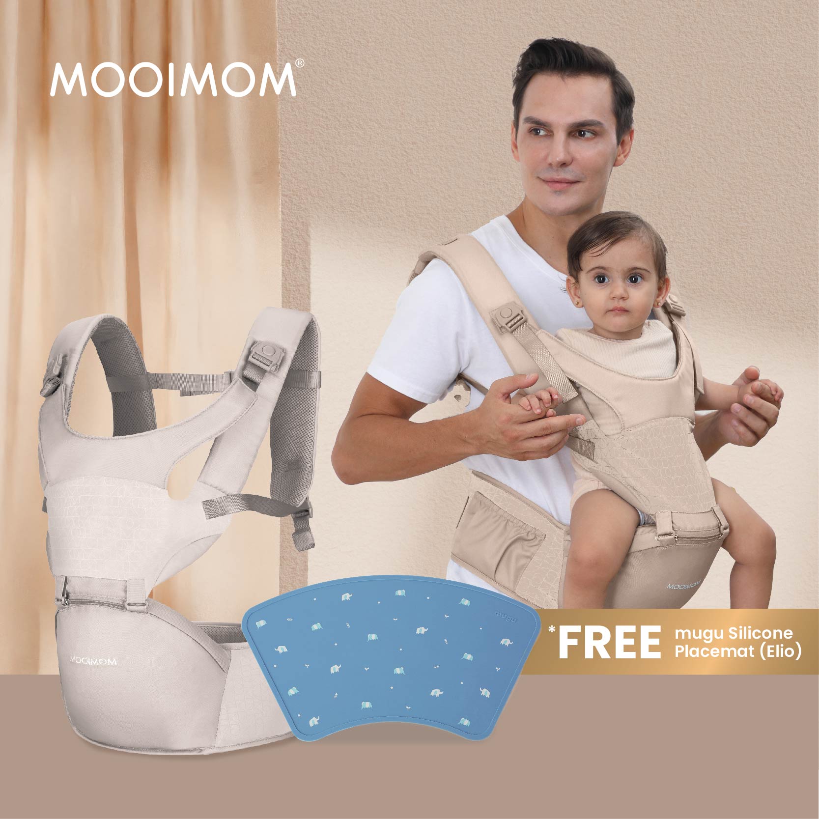 MOOIMOM Lightweight Hipseat Carrier - Gendongan Bayi image