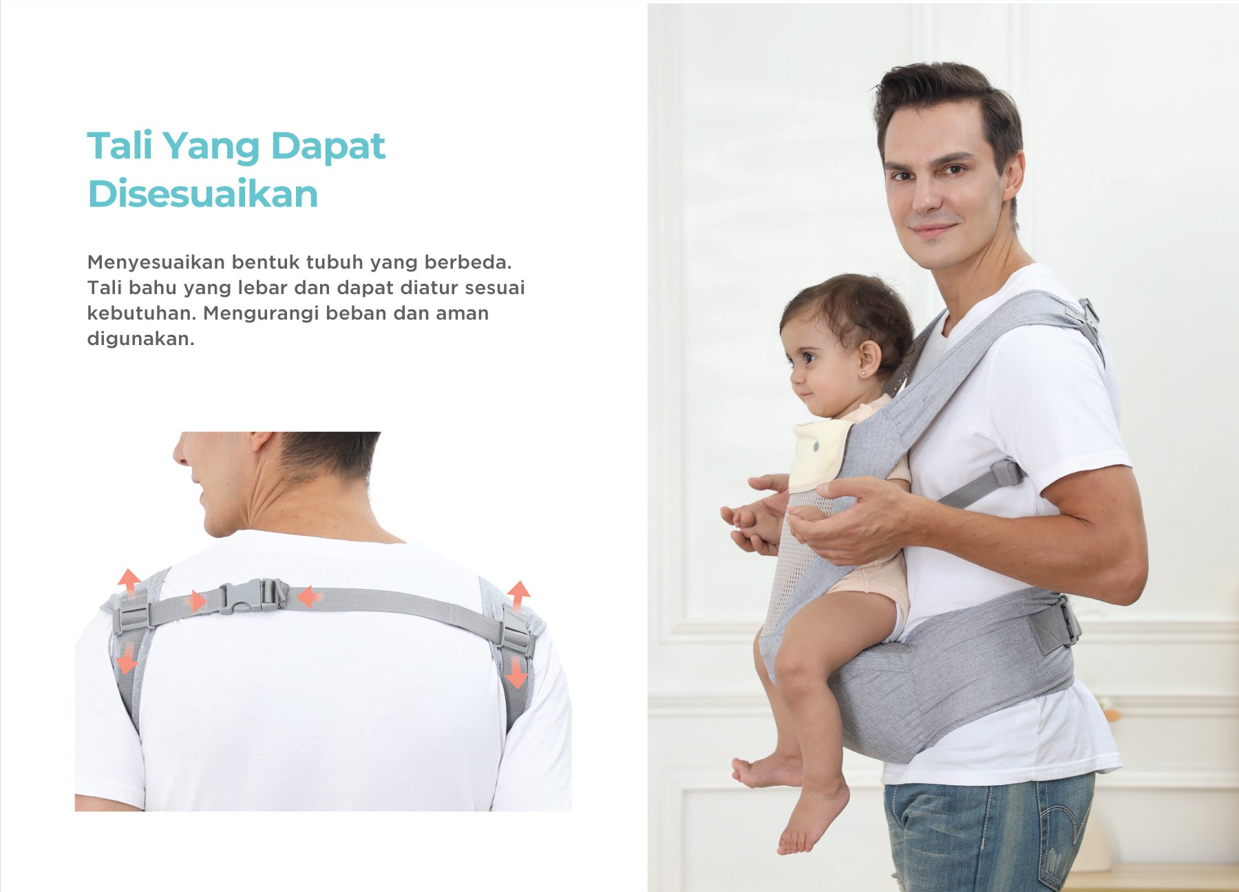 MOOIMOM Breathable Hipseat Carrier - Gendongan Bayi description image