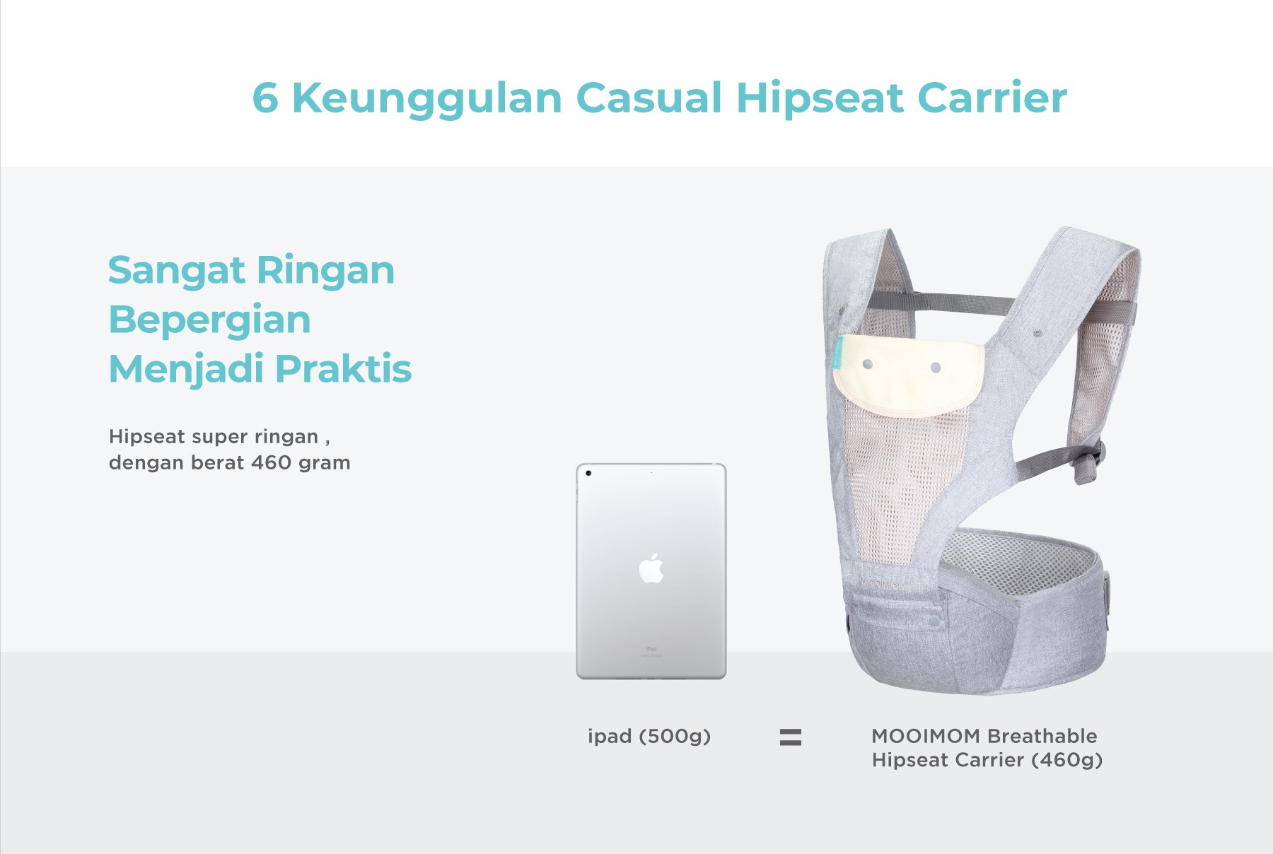 MOOIMOM Breathable Hipseat Carrier - Gendongan Bayi description image