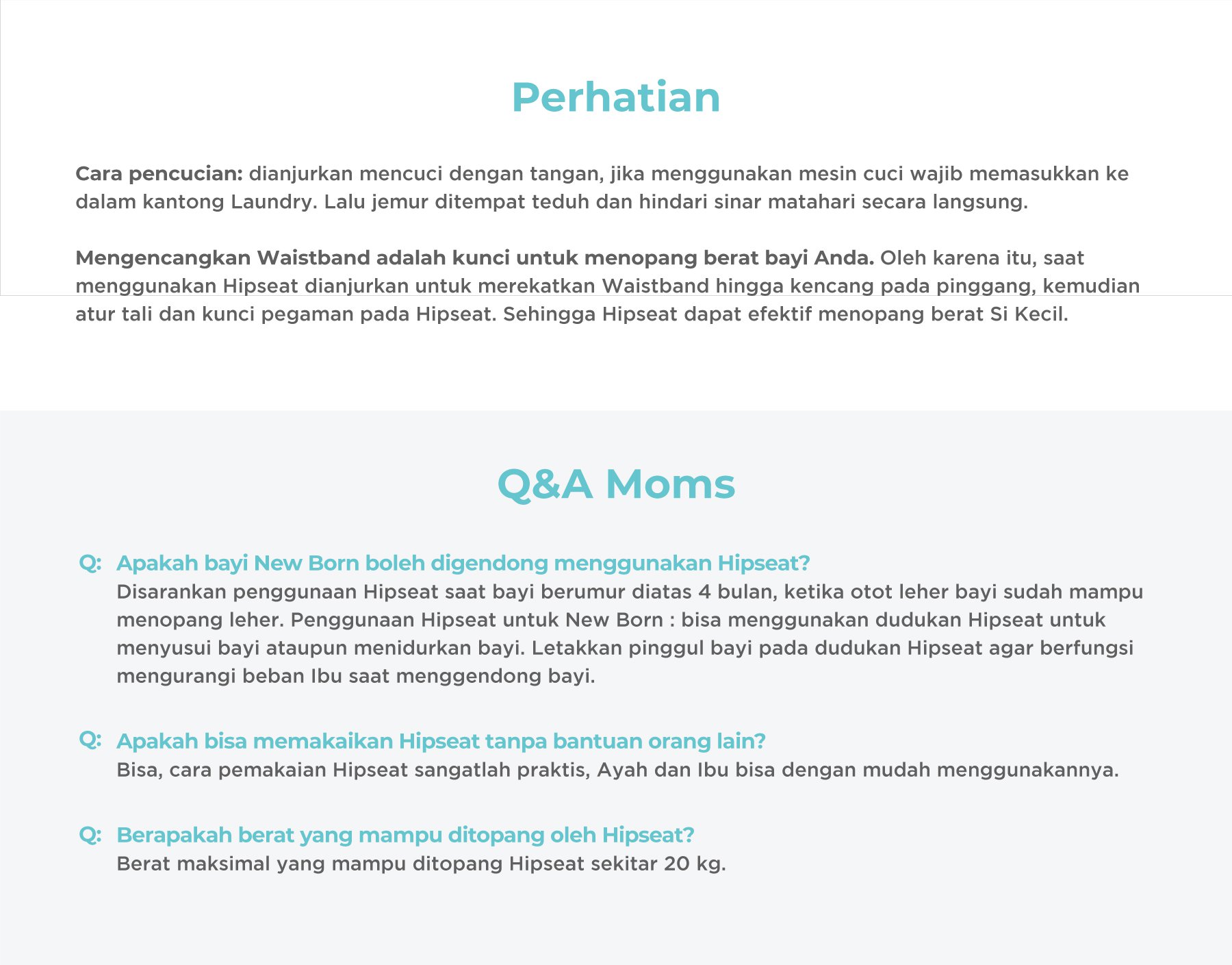 MOOIMOM Breathable Hipseat Carrier - Gendongan Bayi description image