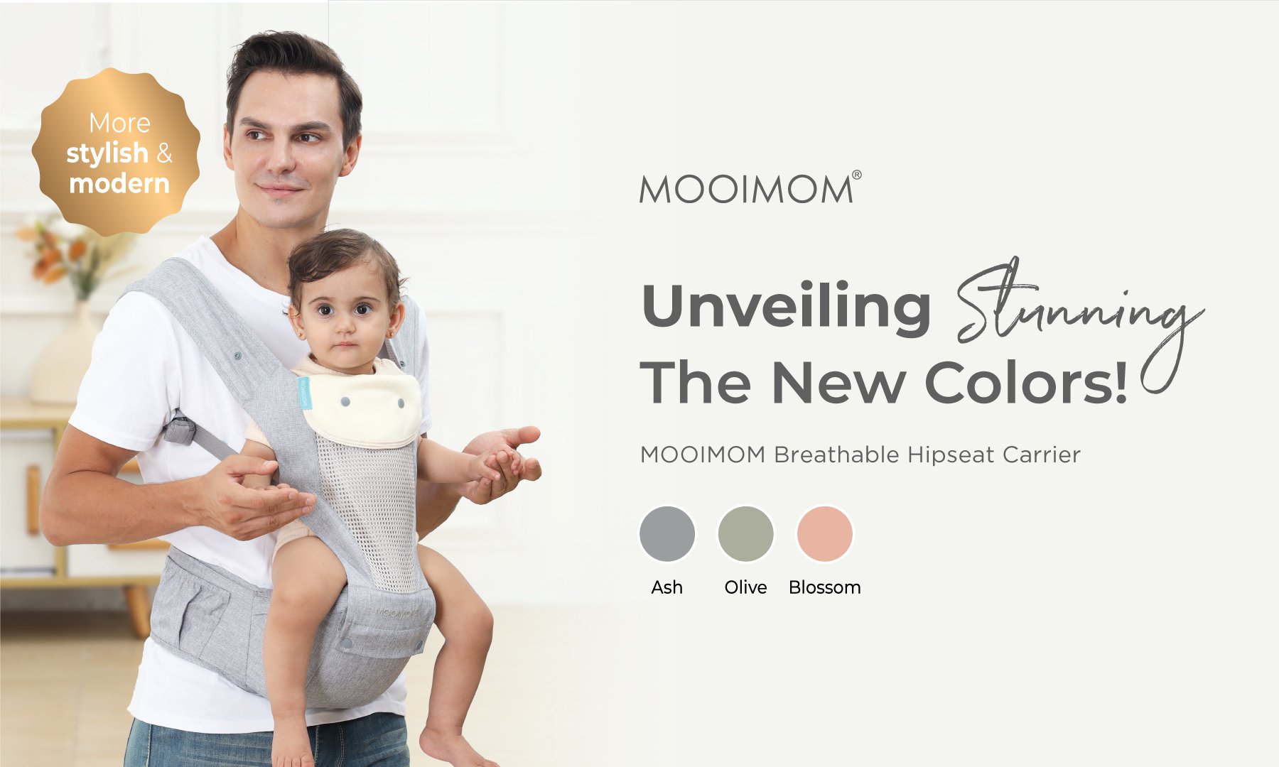 MOOIMOM Breathable Hipseat Carrier - Gendongan Bayi description image