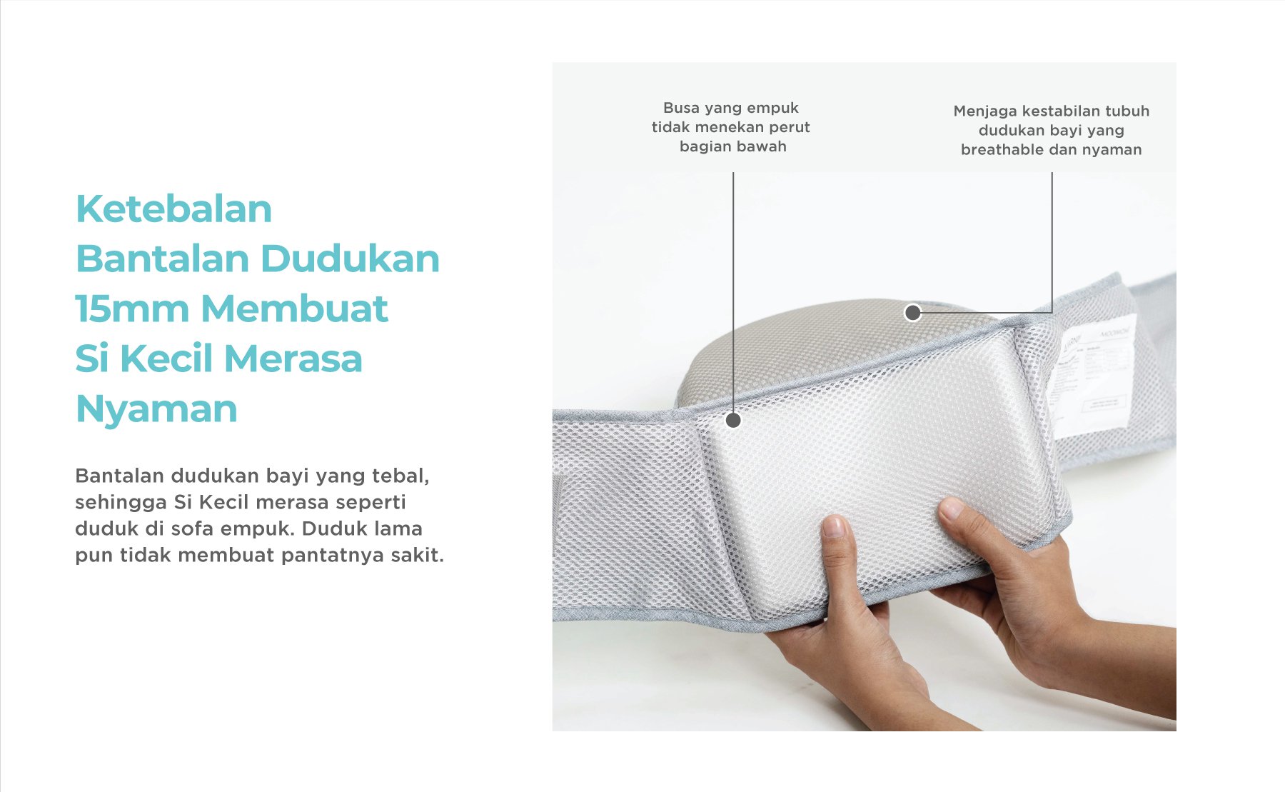 MOOIMOM Breathable Hipseat Carrier - Gendongan Bayi description image