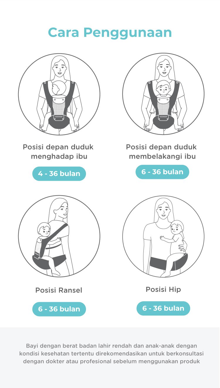 MOOIMOM Breathable Hipseat Carrier - Gendongan Bayi description image