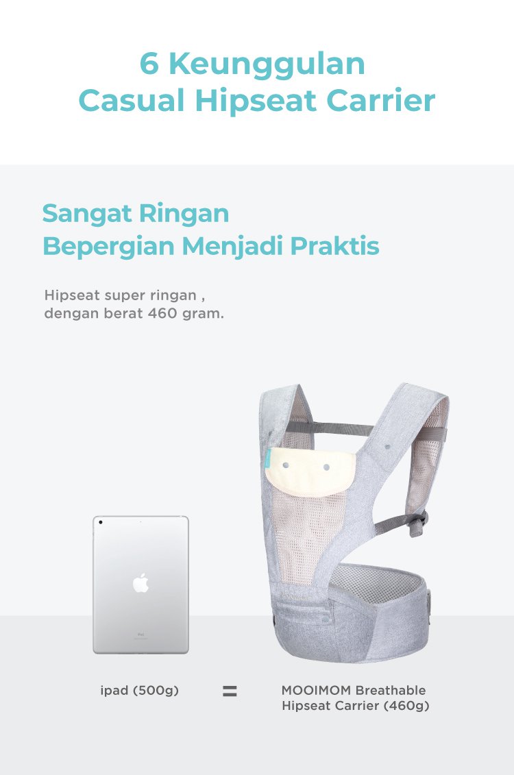 MOOIMOM Breathable Hipseat Carrier - Gendongan Bayi description image