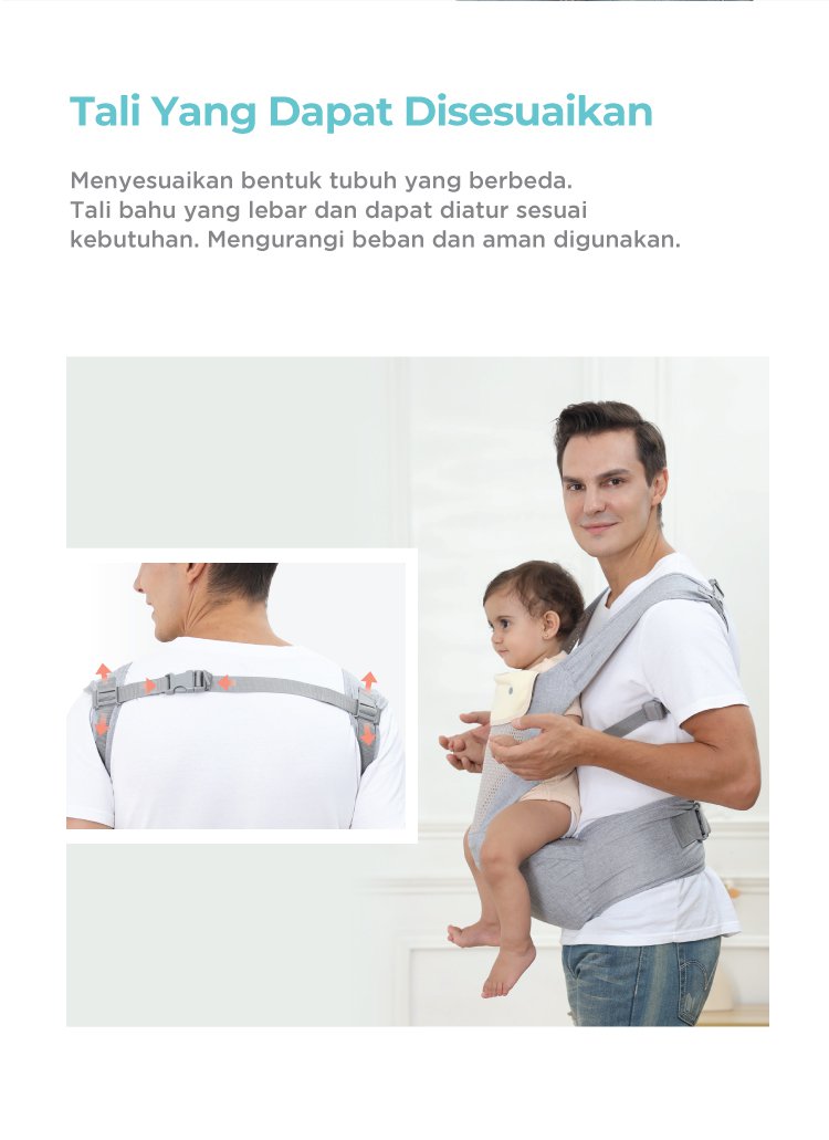 MOOIMOM Breathable Hipseat Carrier - Gendongan Bayi description image