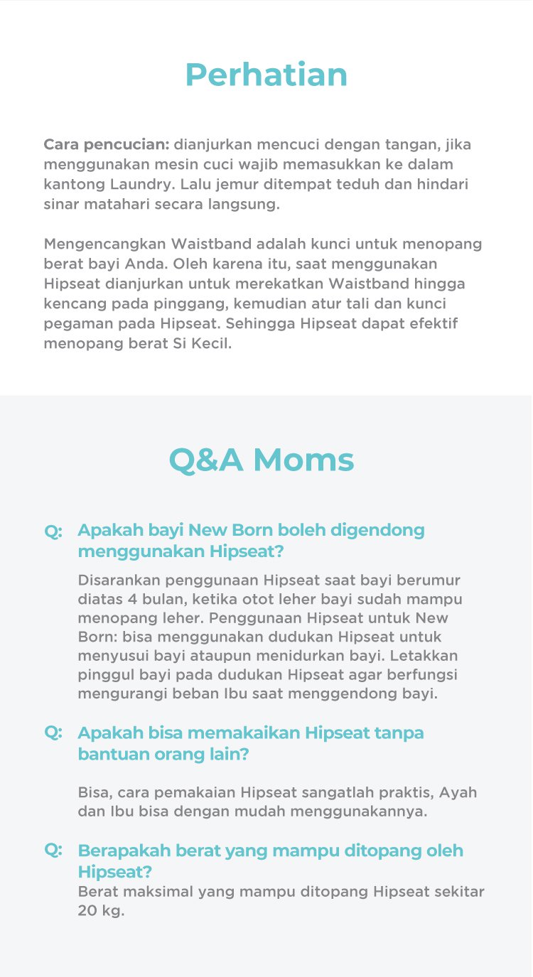 MOOIMOM Breathable Hipseat Carrier - Gendongan Bayi description image