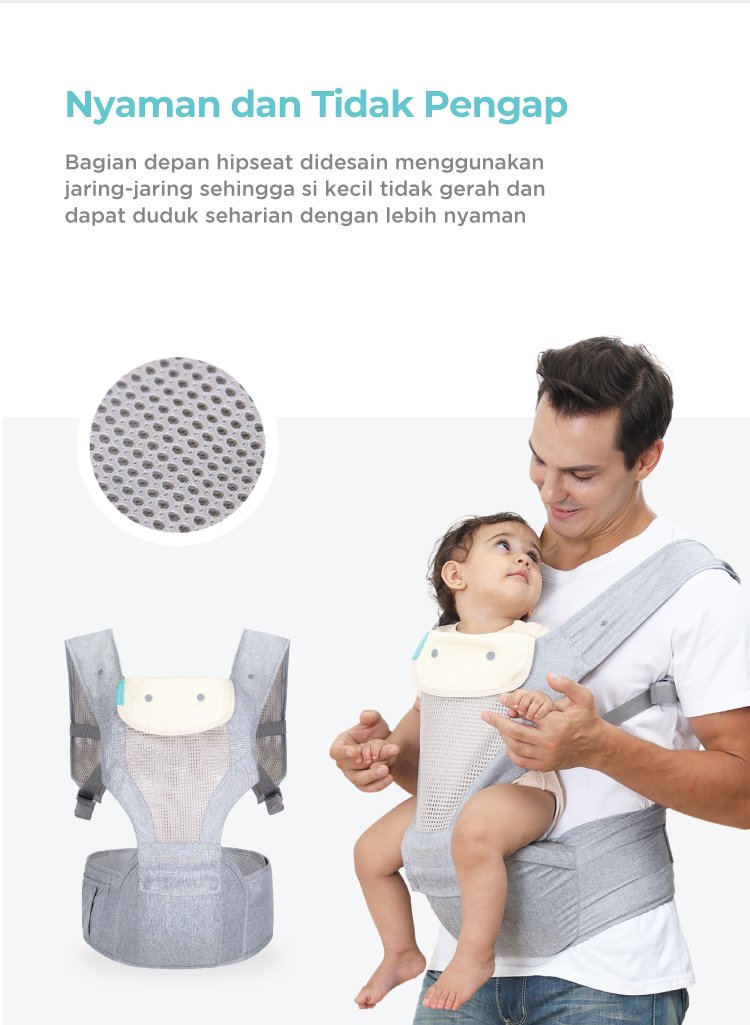 MOOIMOM Breathable Hipseat Carrier - Gendongan Bayi description image