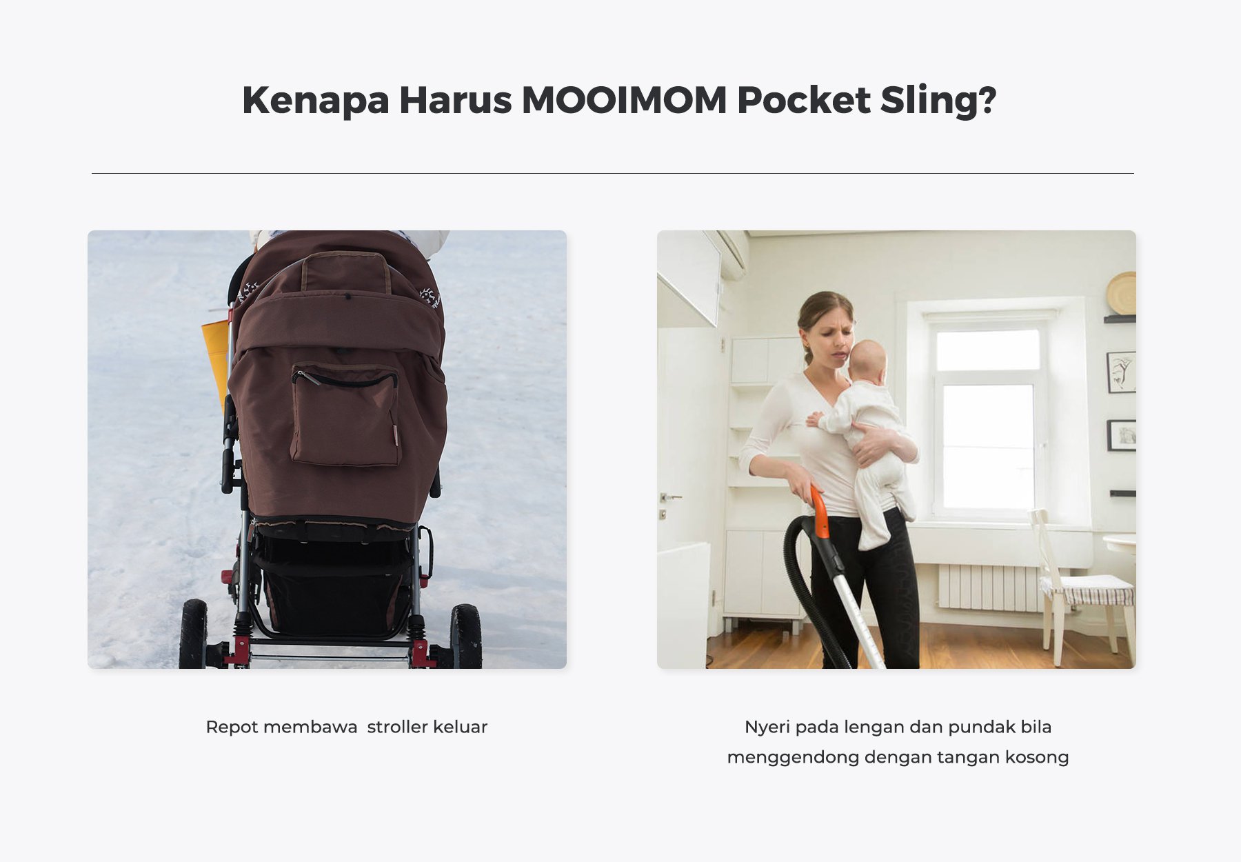 MOOIMOM Pocket Sling - Gendongan Bayi Samping description image