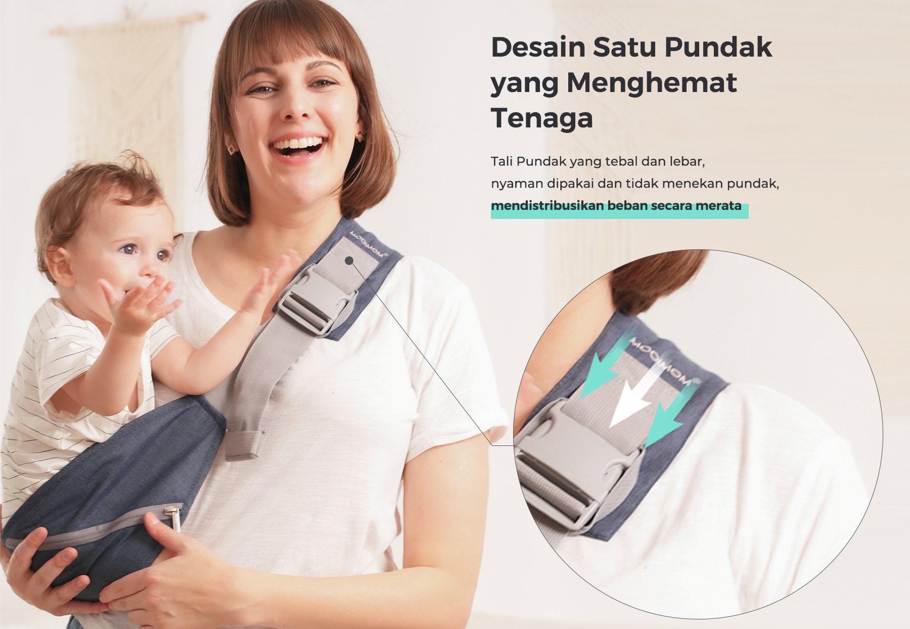 MOOIMOM Pocket Sling - Gendongan Bayi Samping description image