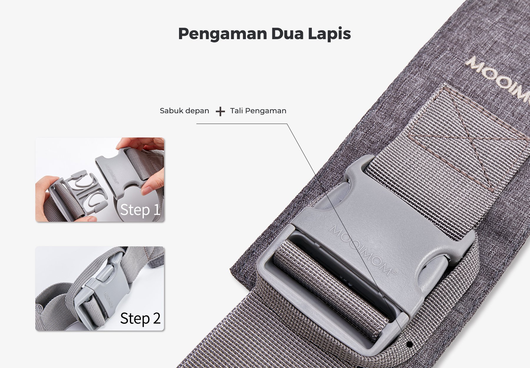 MOOIMOM Pocket Sling - Gendongan Bayi Samping description image