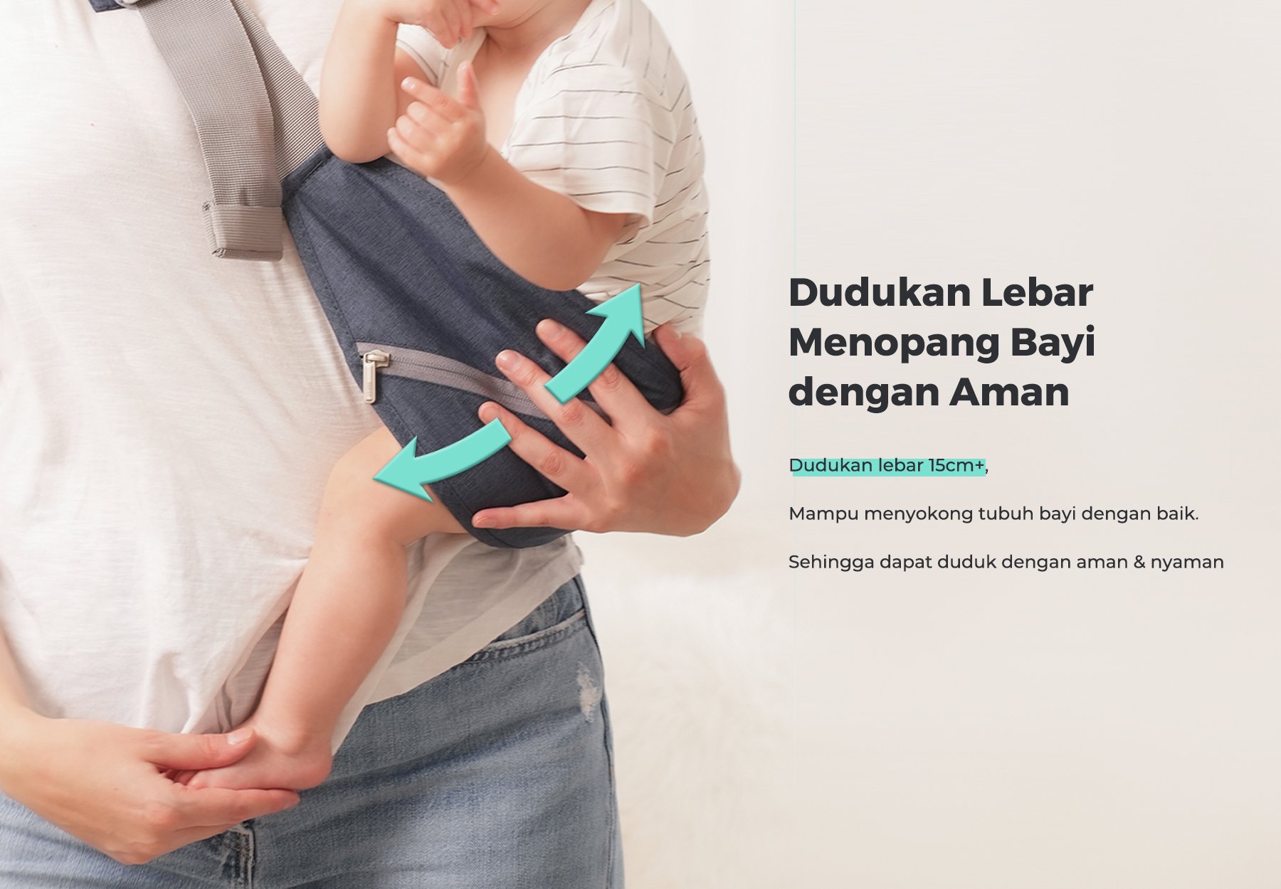 MOOIMOM Pocket Sling - Gendongan Bayi Samping description image