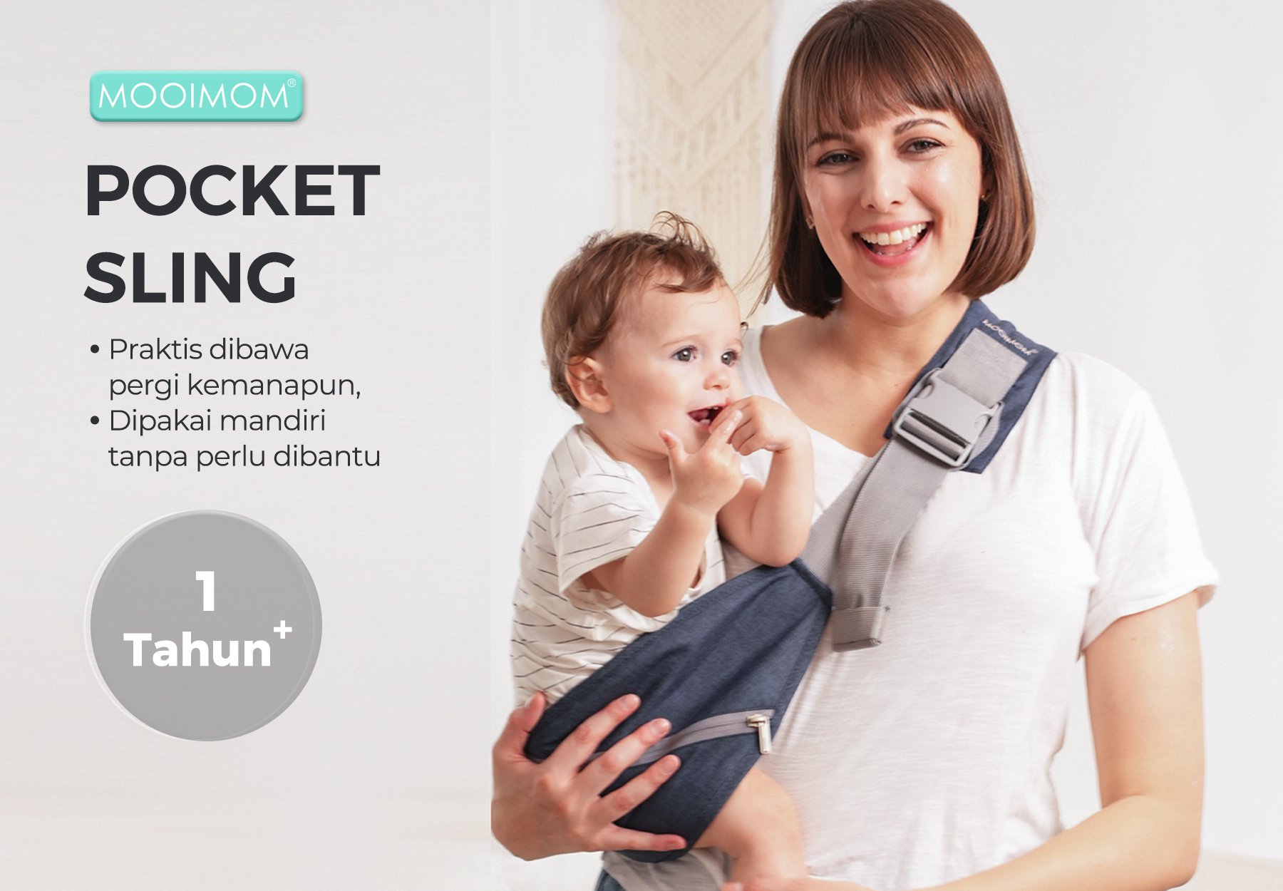 MOOIMOM Pocket Sling - Gendongan Bayi Samping description image