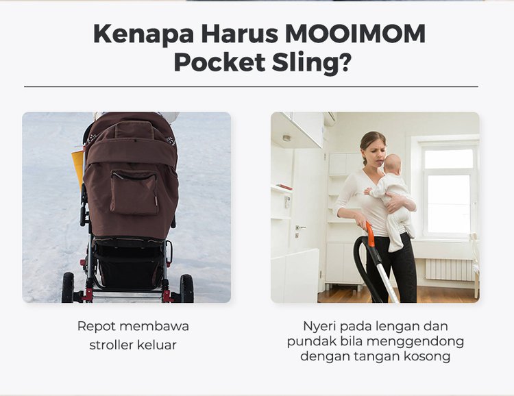 MOOIMOM Pocket Sling - Gendongan Bayi Samping description image