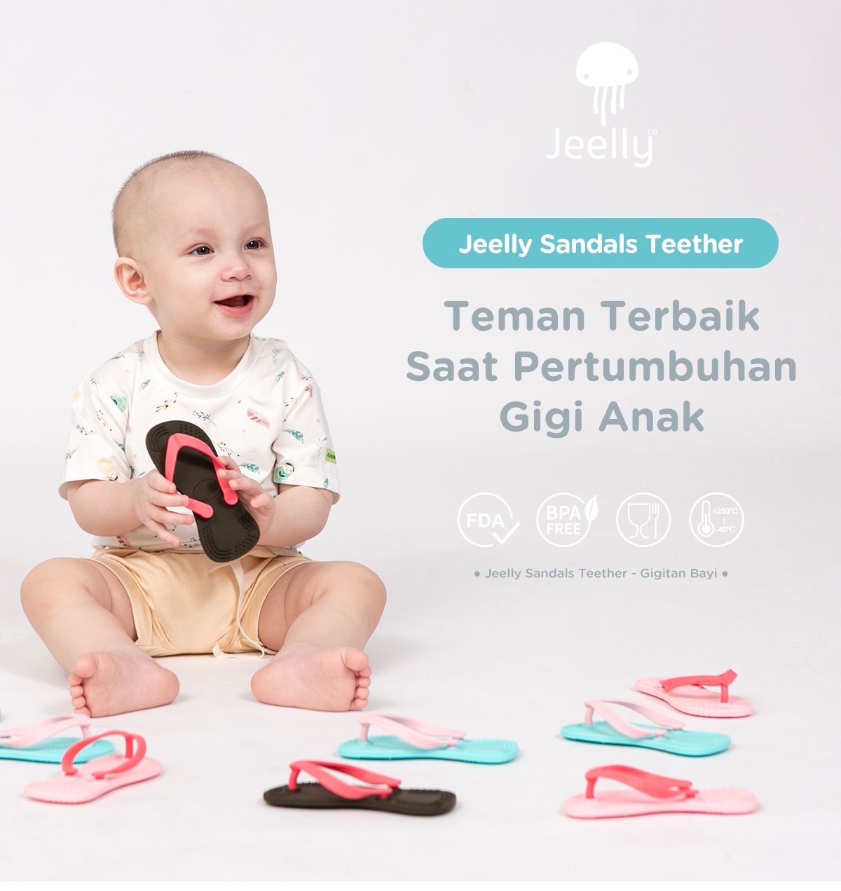 Jeelly Sandals Teether - Gigitan Bayi Aman description image