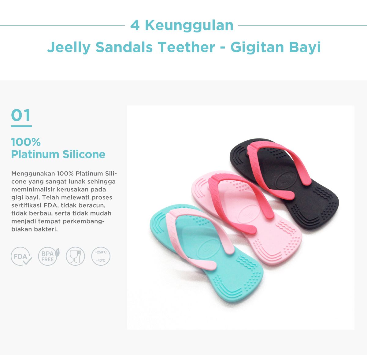 Jeelly Sandals Teether - Gigitan Bayi Aman description image