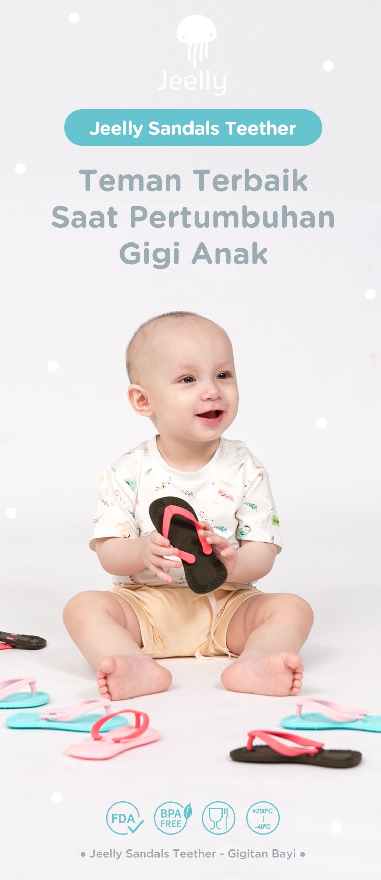 Jeelly Sandals Teether - Gigitan Bayi Aman description image