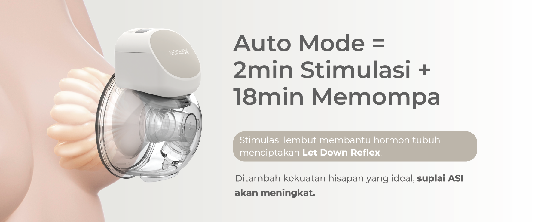 MOOIMOM Exclusive Breastpump M2 Pro x  Lacoco Bust Fit Concentrate description image
