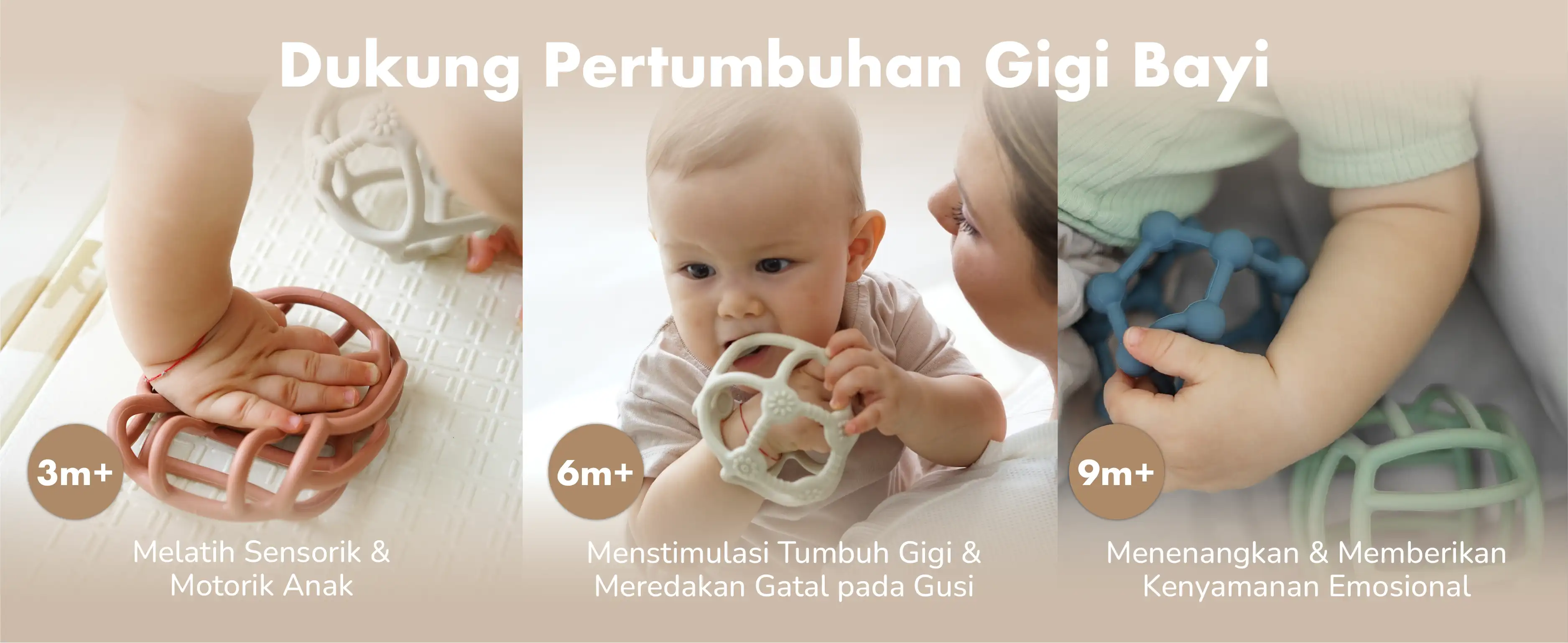 Little Calm Set A (1pcs MUGU Sensory Teether & 1pcs Wet Wipes) description image