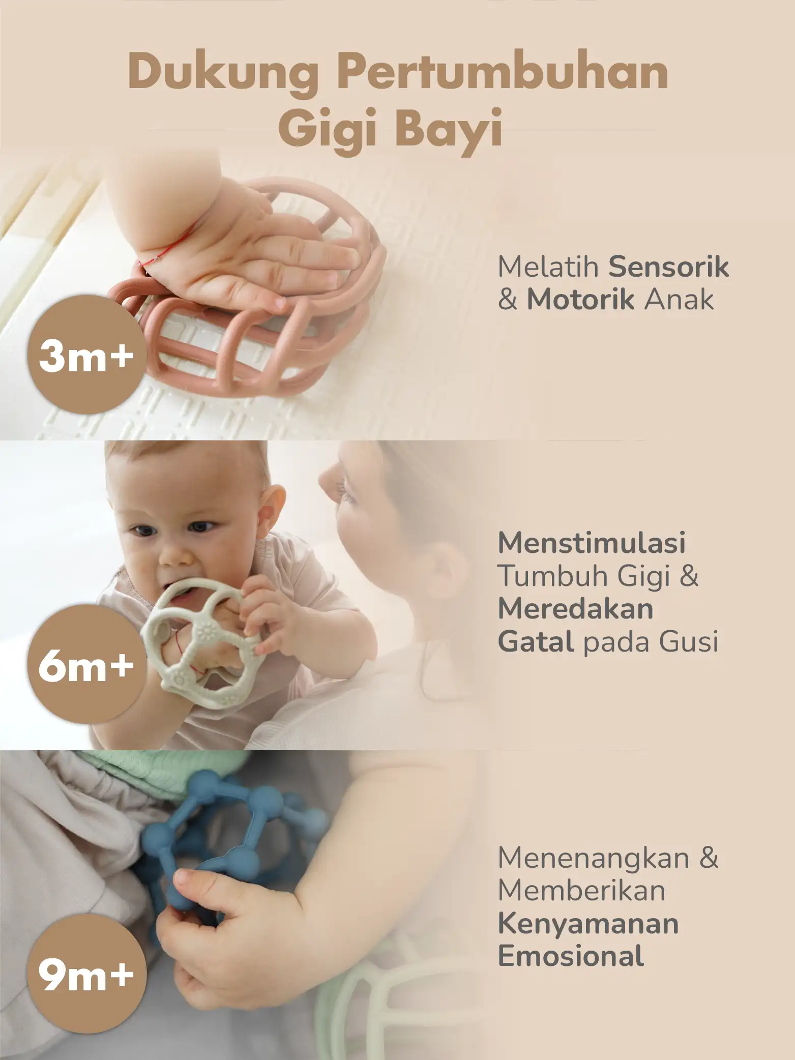 Little Calm Set A (1pcs MUGU Sensory Teether & 1pcs Wet Wipes) description image