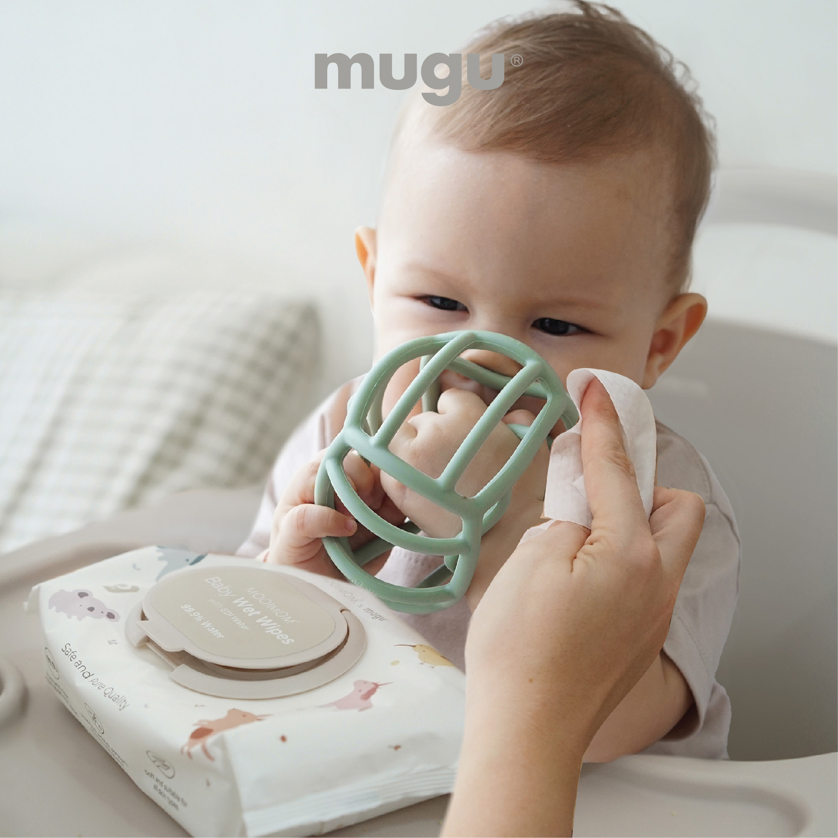 Little Calm Set A (1pcs MUGU Sensory Teether & 1pcs Wet Wipes)