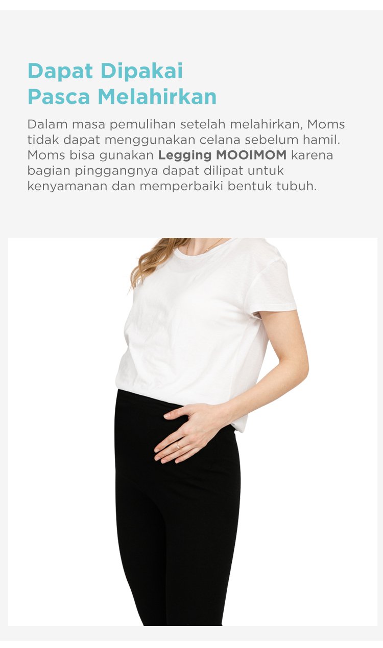 MOOIMOM Cotton Maternity Leggings - Celana Legging Hamil description image